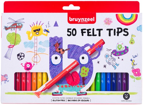 Viltstift Bruynzeel set á 50 kleuren
