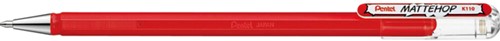 Gelschrijver Pentel Mattehop K110 rood 0.5mm