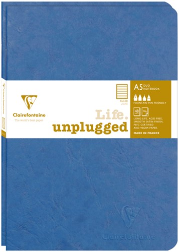 Schrift Clairefontaine A5 lijn 48 vel 90gr 2 stuks blauw