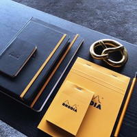 Schrijfblok Rhodia A5 lijn met kantlijn 80 vel 80gr oranje-1