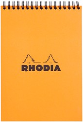 Schrijfblok Rhodia A5 lijn 80 vel 80gr spiraal oranje