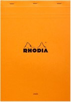Schrijfblok Rhodia A4 lijn met kantlijn 80 vel 80gr oranje