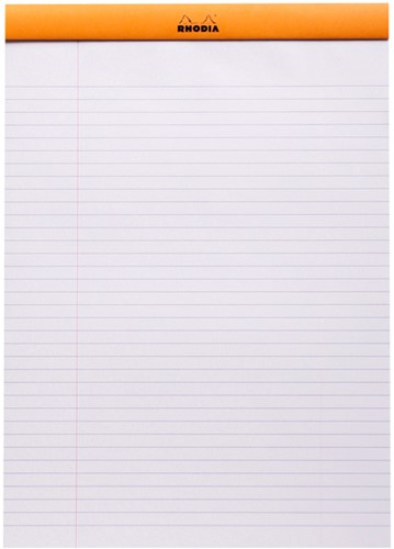 Schrijfblok Rhodia A4 lijn met kantlijn 80 vel 80gr oranje-2