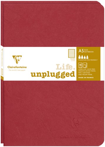 Schrift Clairefontaine A5 lijn 48 vel 90gr 2 stuks rood