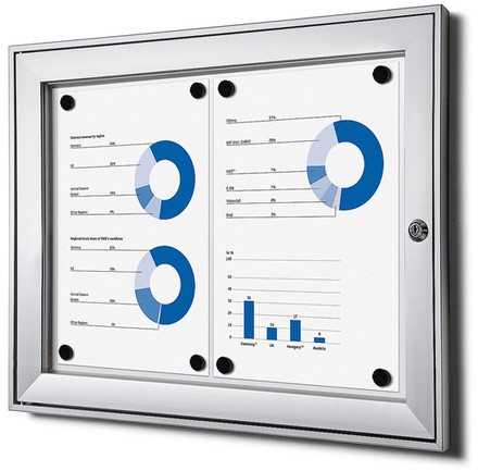 Vitrinebord Quantore luxe 2x A4 zilver
