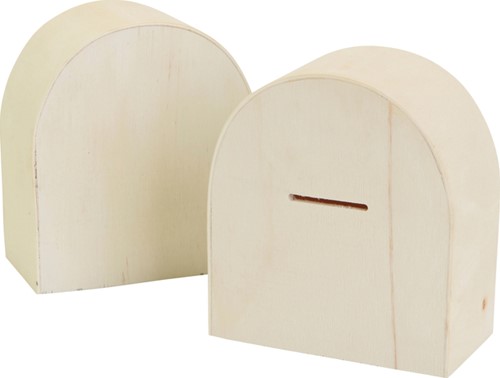Spaarpot Creotime hout 10cm x 9cm