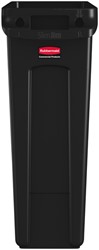 Afvalbak Rubbermaid Slim Jim Vented met luchtsleuven 87L zwart
