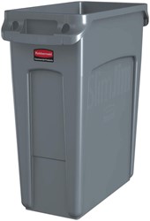 Afvalbak Rubbermaid Slim Jim Vented met luchtsleuven 60L grijs