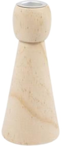 Kandelaar Creotime hout conisch 14.5cm