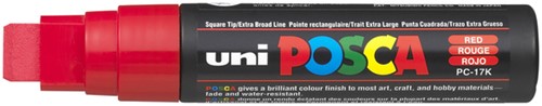 Paintmarker Uni POSCA PC17K extra breed rechthoek rood