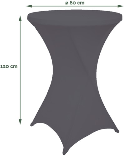 Tafelrok BRASQ voor statafel 80cm antraciet-3