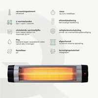Terrasverwarmer BRASQ PHW200 hangend elektrisch met afstandbediening-6