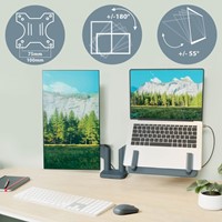 Monitor- en laptoparm Leitz Ergo ruimtebesparend dubbel donkergrijs-4