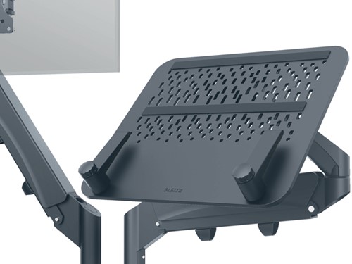 Monitor- en laptoparm Leitz Ergo ruimtebesparend dubbel donkergrijs-1
