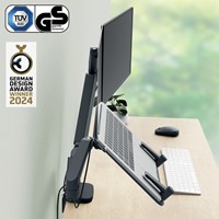 Monitor- en laptoparm Leitz Ergo ruimtebesparend dubbel donkergrijs-6