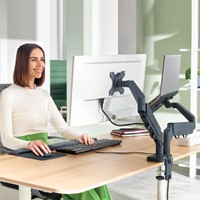 Monitor- en laptoparm Leitz Ergo ruimtebesparend dubbel donkergrijs-5
