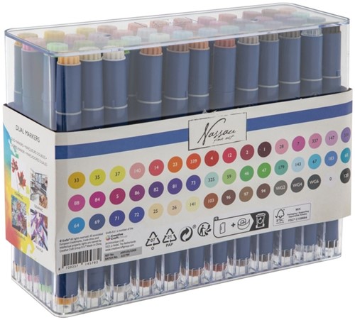 Alcoholmarkers Nassau Arts duopunt set à 48 kleuren-3
