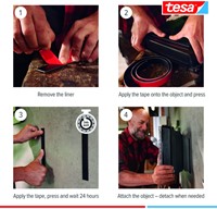 Klittenband tesa Ultra Power Lock Tape 100cmx25mm zwart-3
