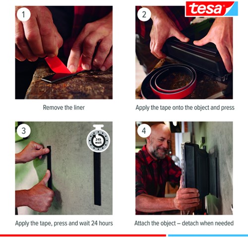 Klittenband tesa Ultra Power Lock Tape 100cmx25mm zwart-3