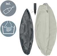 Actieve zitbal Leitz Ergo 65cm anti-rol lichtgrijs-1