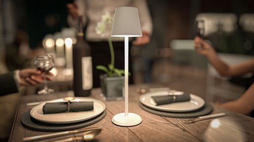 Tafellamp Securit Feline LED oplaadbaar dimbaar wit-6