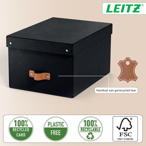 Opbergdoos Leitz Puro met deksel 17 liter set van 2 zwart-1