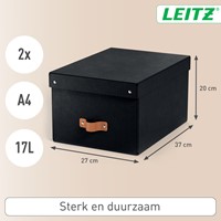Opbergdoos Leitz Puro met deksel 17 liter set van 2 zwart-2