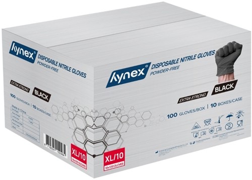 Handschoen Hynex nitril XL zwart 5gr extra sterk 100 stuks-2