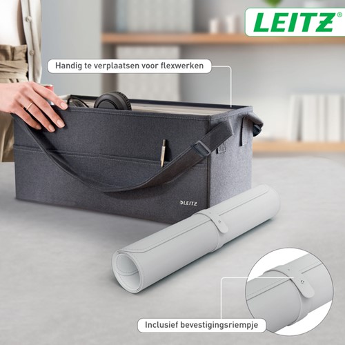 Bureau-onderlegger Leitz 80x40cm oprolbaar grijs-4