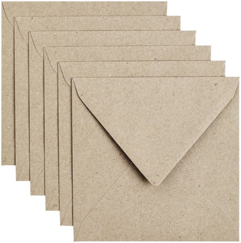 Envelop Papicolor 140x140mm kraft grijs