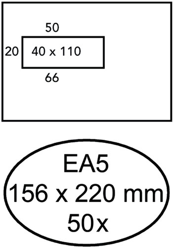 Envelop Hermes EA5 156x220mm venster 4x11links zelfkl 50stuk