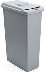 Afvalbak Rubbermaid Slim Jim vertrouwelijke documenten 87L grijs