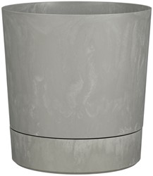 Plantenpot Mica Coco met schotel rond grijs