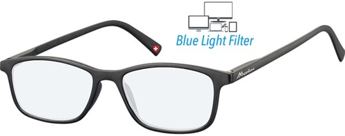 Bril Montana +0.00dpt blue Light filter zwart