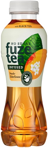 Frisdrank Fuze Tea peach elderflow suikervr 400ml