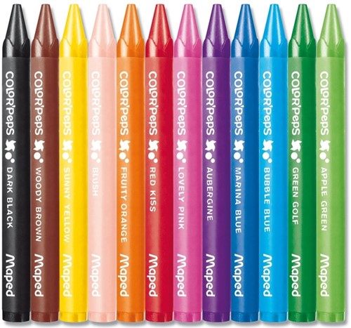 Waskrijt Maped Color'Peps Wax set á 12 kleuren-2