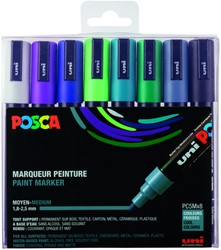 Verfstift Posca PC5M M 8st koele kleuren