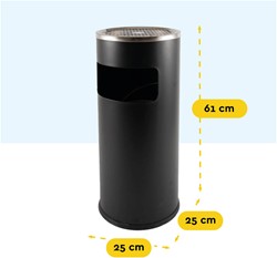 Afvalbak met asbak BRASQ 11 liter AT500 zwart