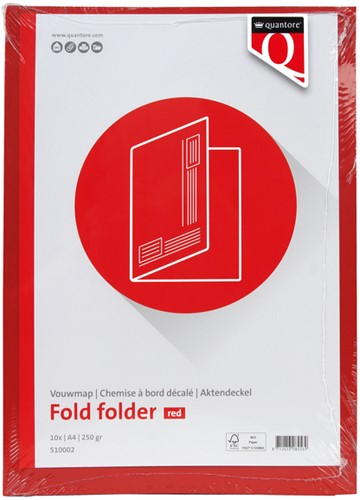 Vouwmap Quantore A4 ongelijke zijde 230gr rood-2