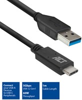 Kabel ACT USB A 3.2 naar USB-C 1 meter-2