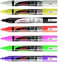 Krijtstift Uni-ball Chalk rond fluo roze-2