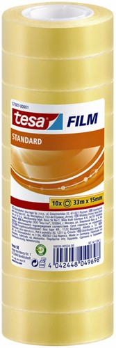 Plakband Tesa film standaard 15mmx33m krimp 10rollen