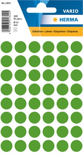 Etiket HERMA 1855 rond 13mm donkergroen 240stuks