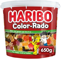 Haribo Color-Rado wine gum + engelse drop 650gram