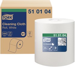 Reinigingsdoek Tork W1 Premium 1-laags 380m wit 510104