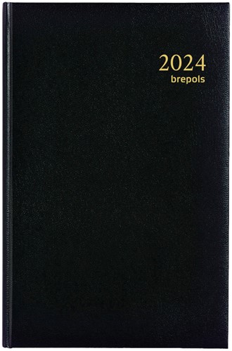Agenda 2024 Brepols Saturnus Luxe 1dag/1pagina zwart