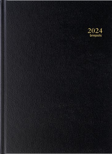 Agenda 2024 Brepols Bremax Santex A4 1dag/2pagina's 8 kolommen zwart