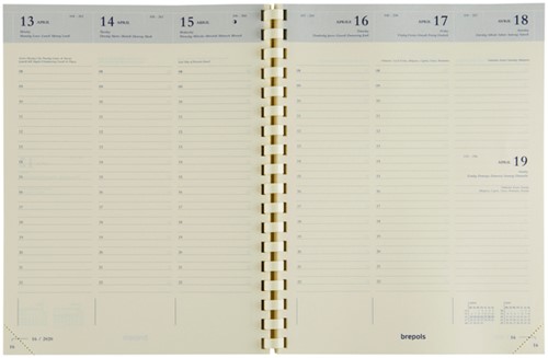Agendavulling 2024 Brepols Timing 7dag/2pagina's spiraal creme