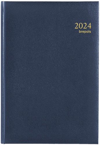 Agenda 2024 Brepols Saturnus Lima 7dag/2pagina's blauw