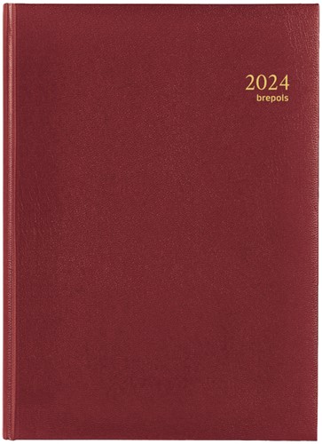 Agenda 2024 Brepols Omega Lima 7dag/2pagina's bordeaux